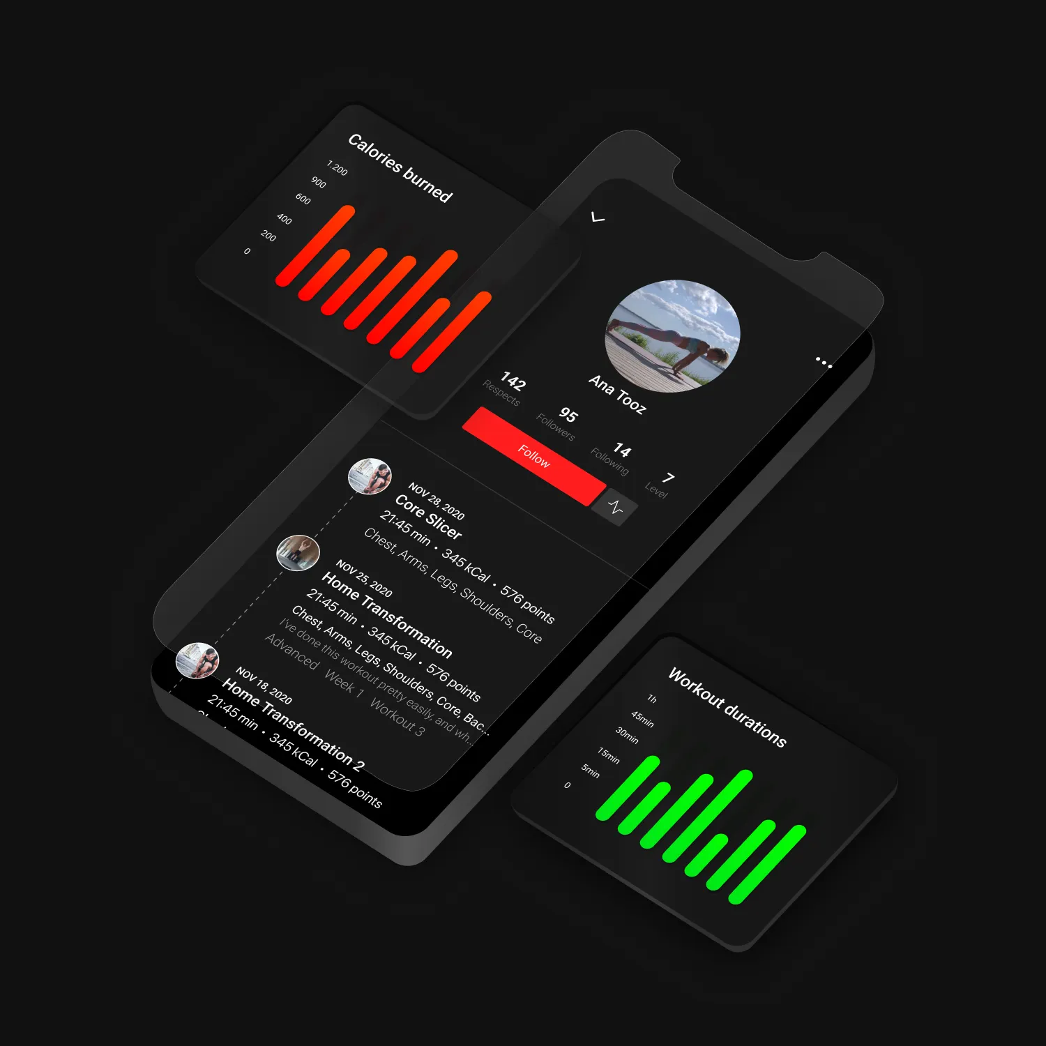 Mann macht Liegestütze als Teil eines Home Workouts mit der Madbarz App, die Übungen und Anleitungen bietet