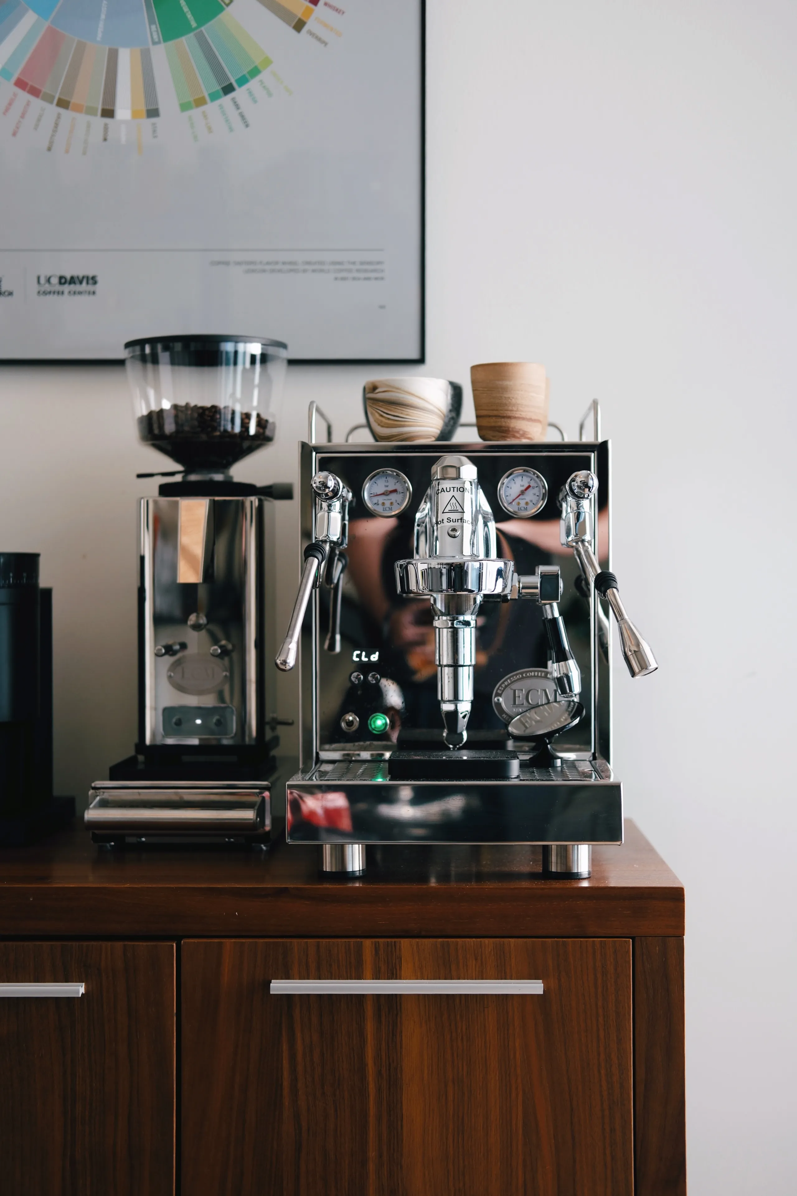 Manometer und Bedienfeld der ECM Mechanika Max