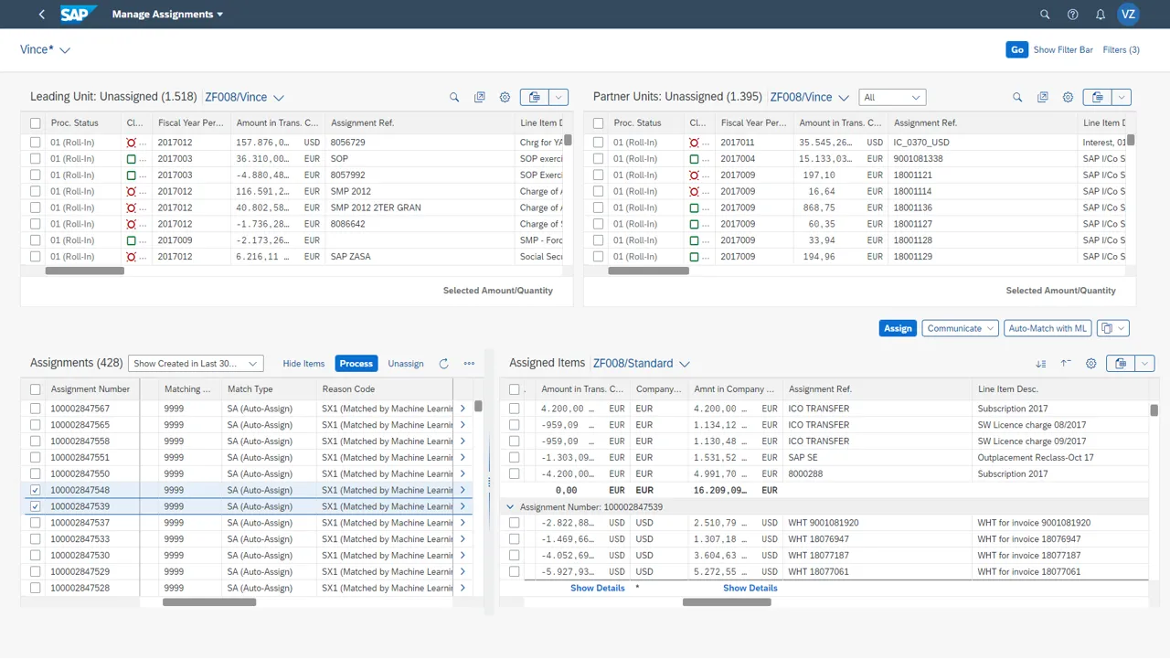 Maschinelles Lernen für Intercompany-Dokumentabgleich