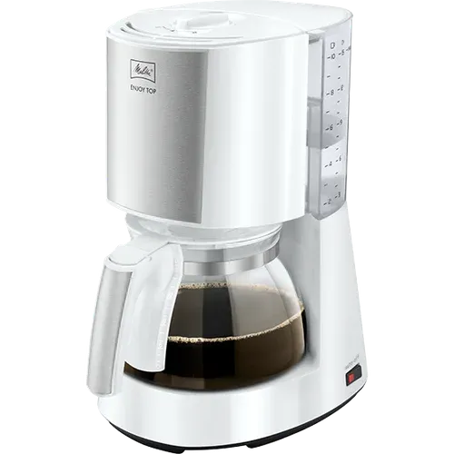 Melitta Enjoy Top Filterkaffeemaschine in Weiß, eine günstige Option im Outlet für Filterkaffee-Liebhaber.