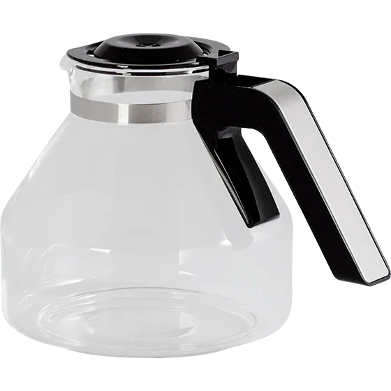 Melitta Glaskanne für Aroma Elegance Kaffeemaschinen, in klassischem Schwarz und Edelstahl