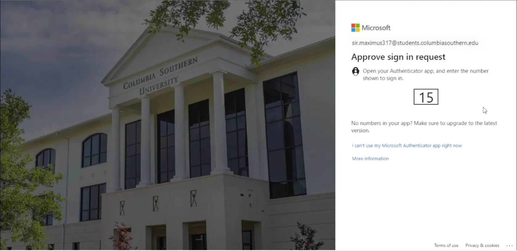 Microsoft Authenticator App – Erfolgreiche Anmeldung