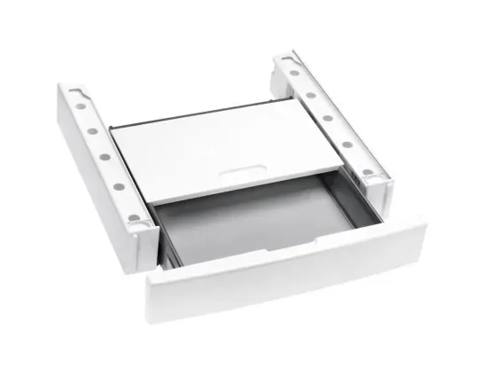 Miele WTV 512 Zwischenbausatz mit praktischer Schublade und Push-Pull-Funktion, 12 cm Höhe, für Miele W1 und T1 White Edition