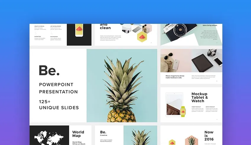 Minimalistische und elegante 'Be.' PowerPoint Online Vorlage