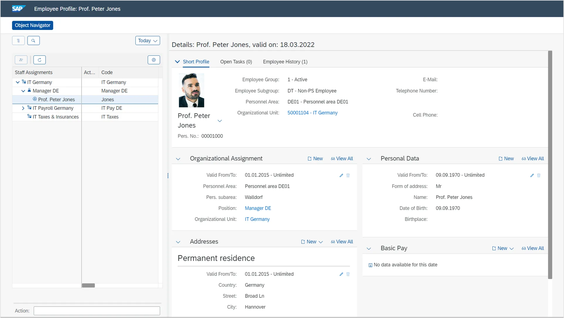 Mitarbeiterprofil in SAP S/4HANA 2022