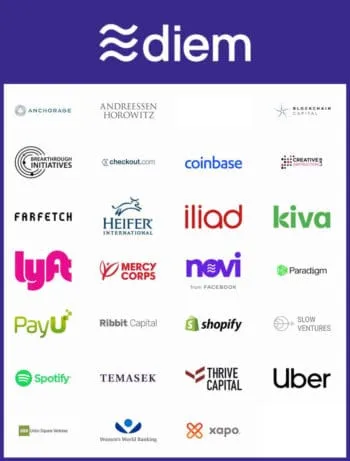 Mitglieder der Diem Association, die das Krypto-Projekt unterstützten
