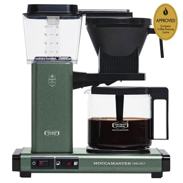 Moccamaster KBG Select Forest Green, eine elegante Filterkaffeemaschine, perfekt für moderne Küchen.