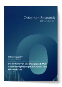 Mockup Whitepaper Die Vorteile von unabhängigen E-Mail-Archivierungslösungen für Nutzer von Microsoft 365