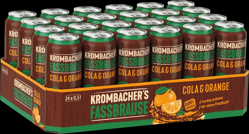 Nahaufnahme der Krombacher Fassbrause Dose