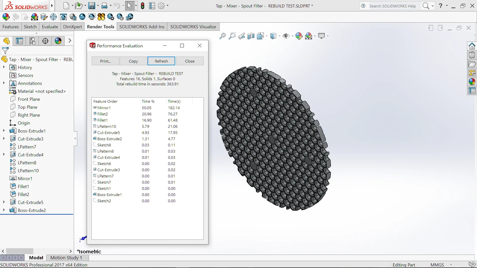 Neuaufbauzeit eines komplexen Bauteils im HP Spectre x360