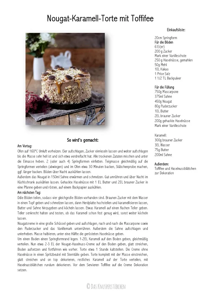 Nougat-Karamell-Torte mit Toffifee-001