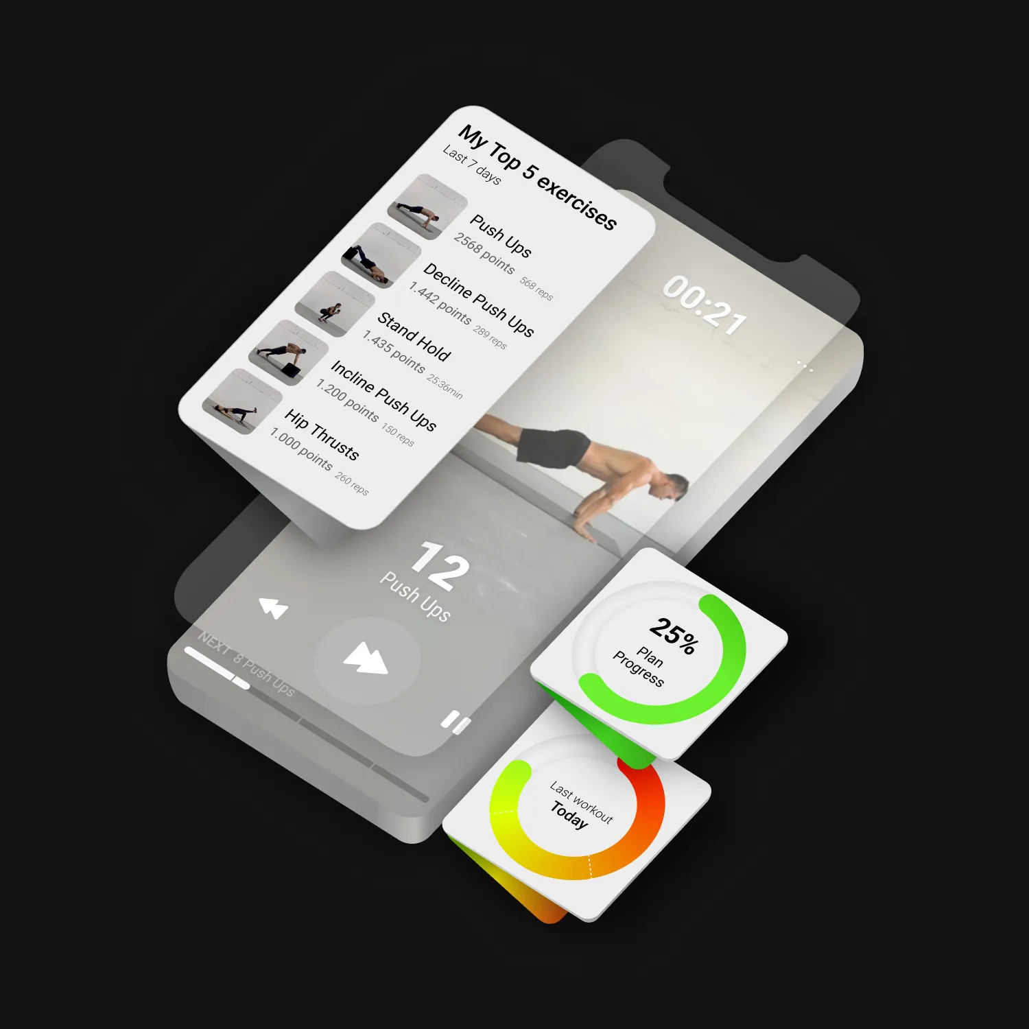 Nutzerin trainiert mit der Madbarz App zu Hause und verfolgt Fortschritte auf dem Smartphone