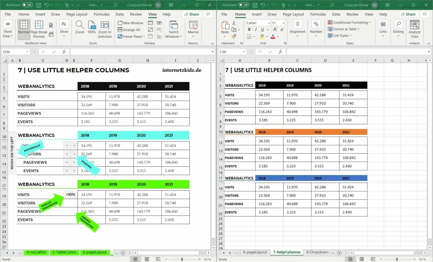 Nützliche Helfer-Spalten in Excel für mehr Struktur und Flexibilität