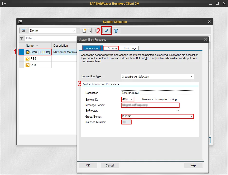NWBC 5.0 System Selector für SAP GUI Verbindungen