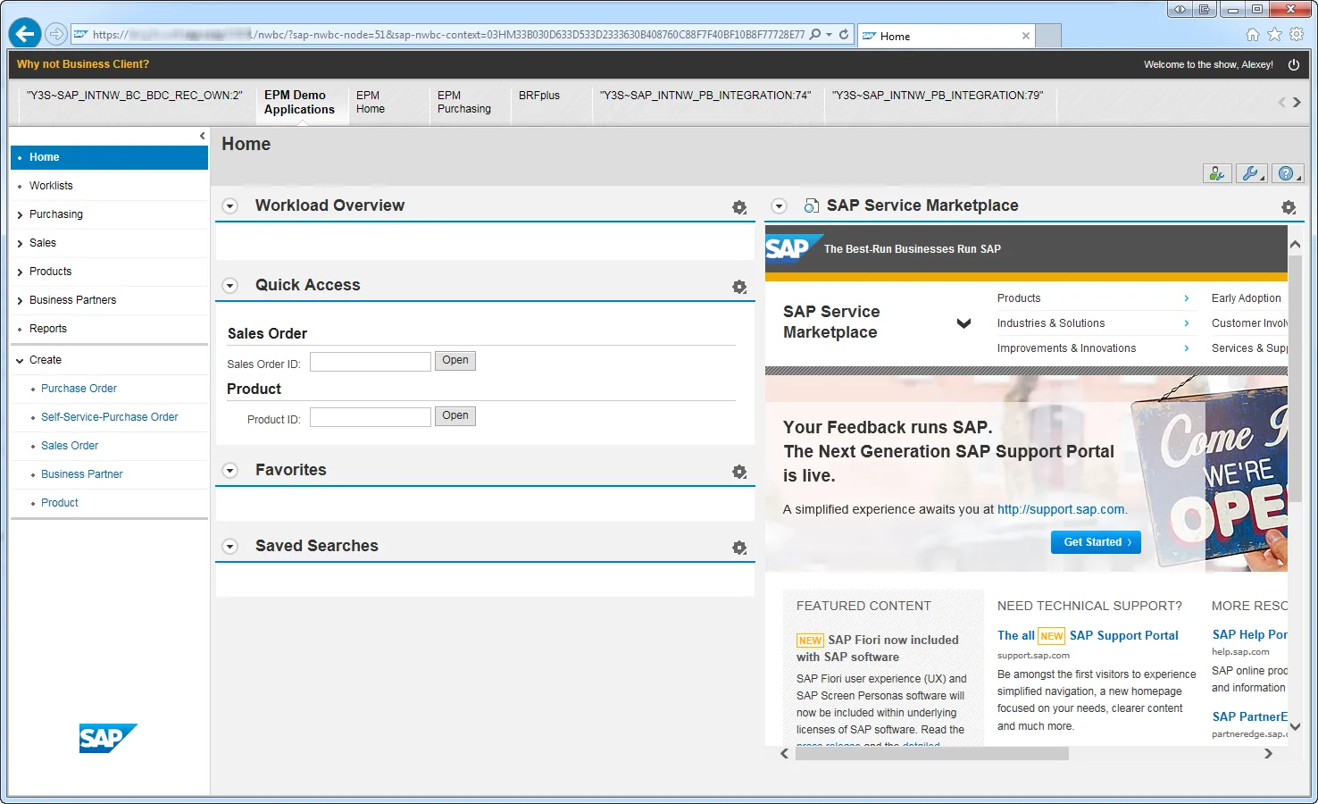 NWBC HTML Ansicht zur Darstellung von Remote-Zielen