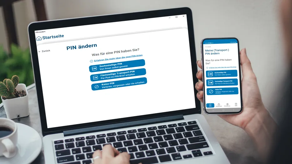 Oberfläche der AusweisApp für das sichere PIN-Management des elektronischen Personalausweises