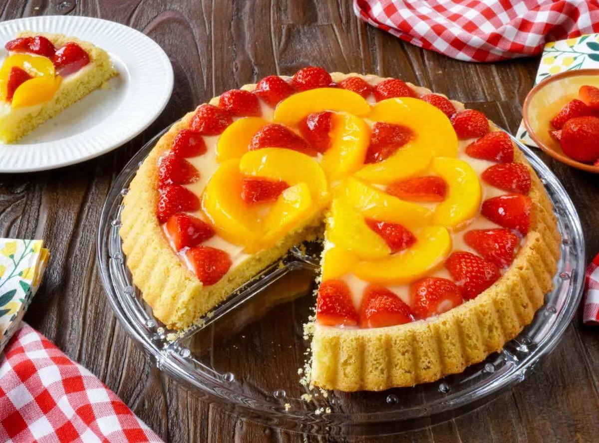 Obstkuchen mit Pudding