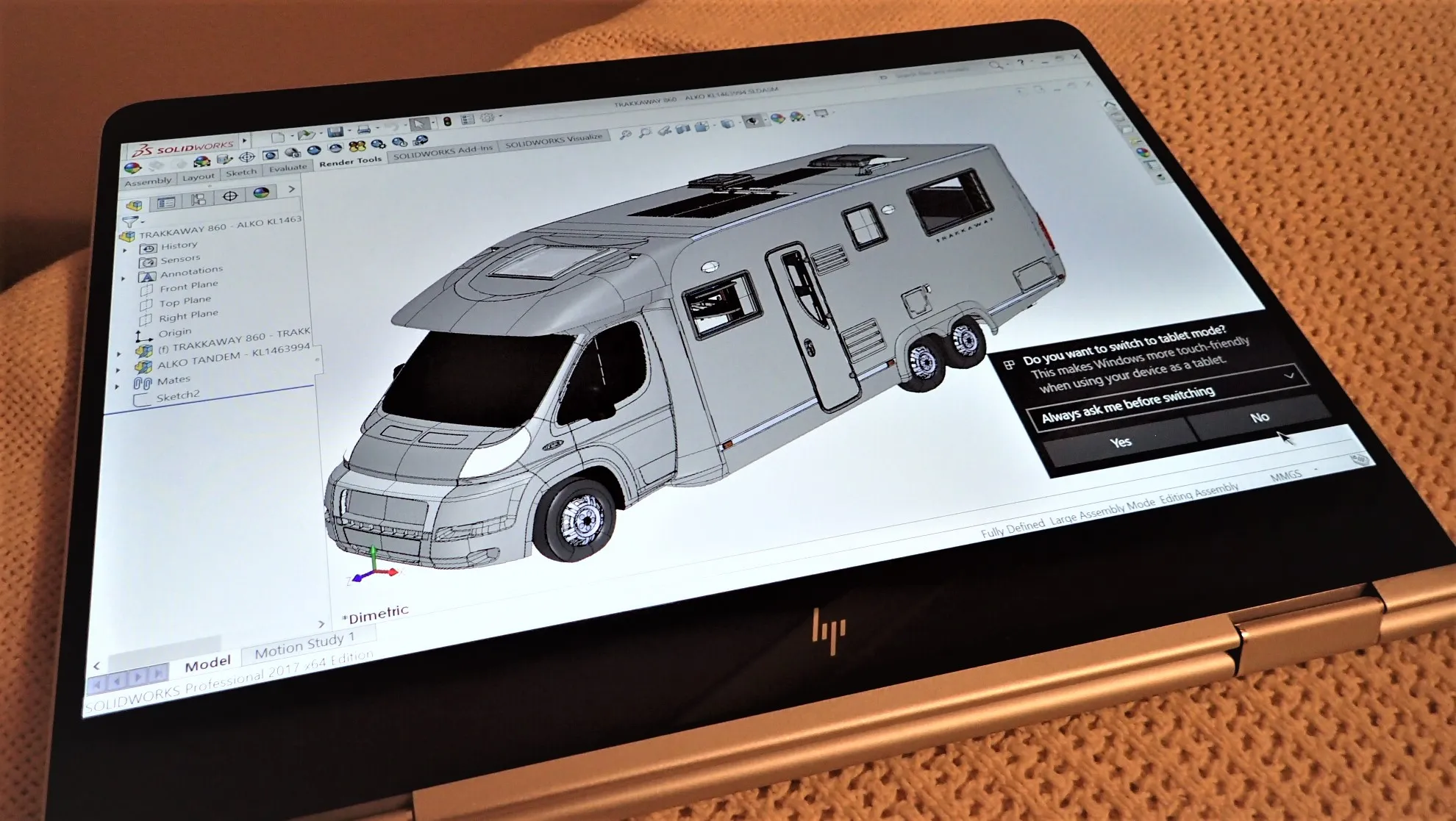 Offenes HP Spectre x360 von oben