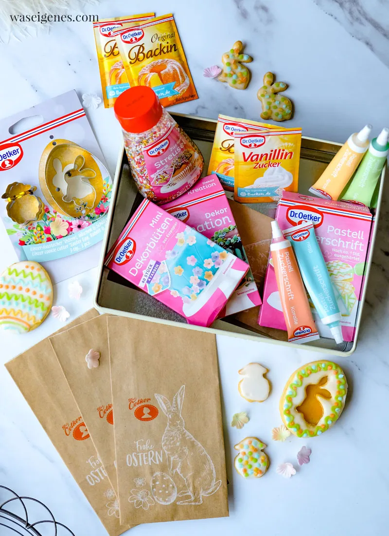 Ostergebäck in einer luftdichten Keksdose aufbewahrt