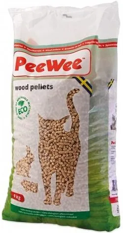 PeeWee Wood Pellets Katzenstreu in der Packung