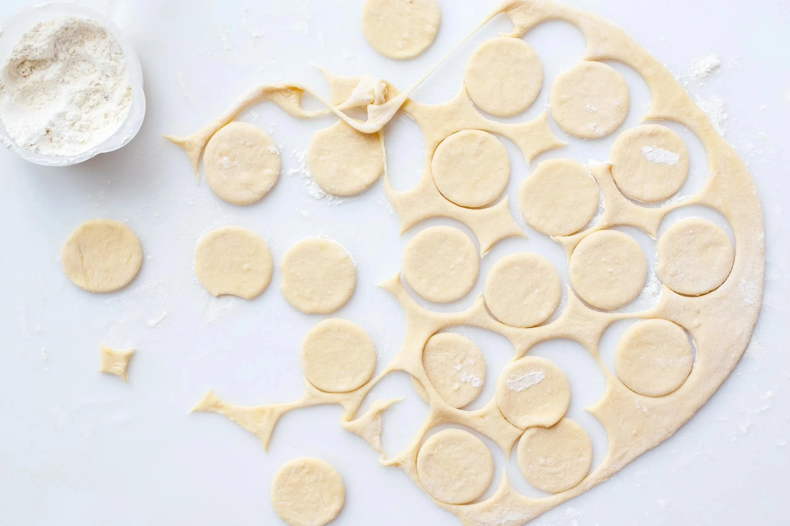 Pelmeni dough cut out