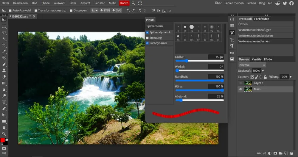 Photopea Benutzeroberfläche - Eine kostenlose und mächtige Photoshop-Alternative im Browser für Windows