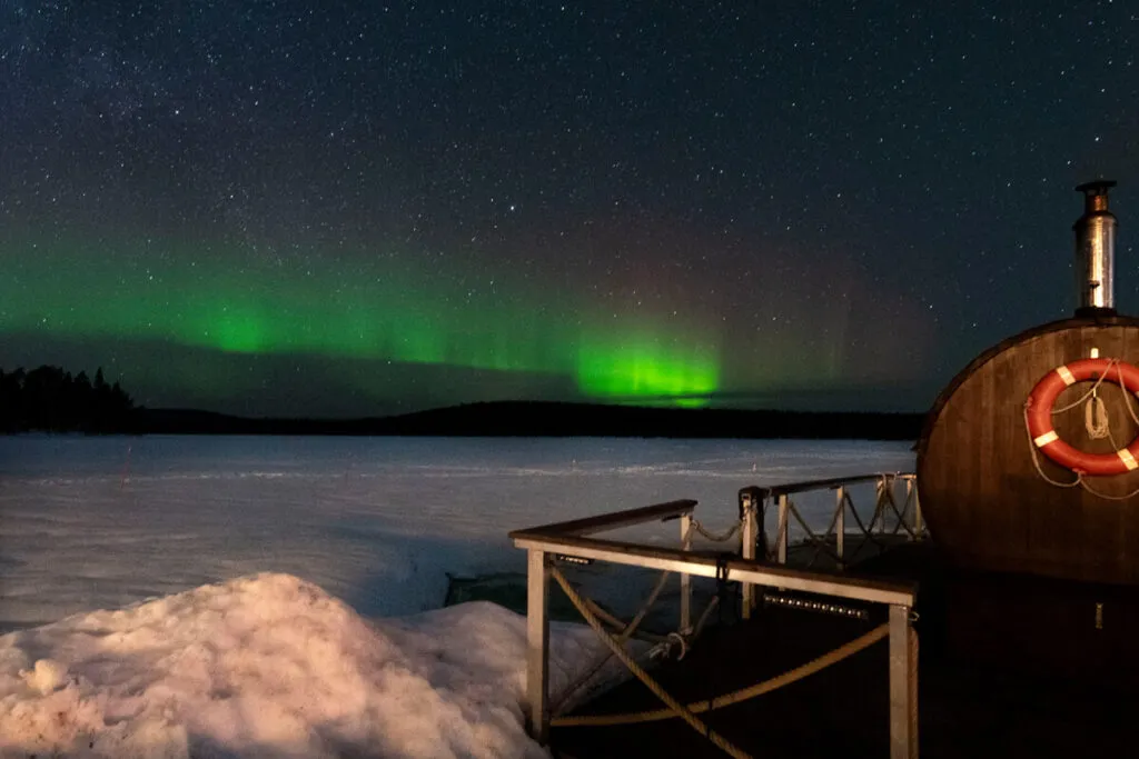 Polarlichter Lappland Sauna