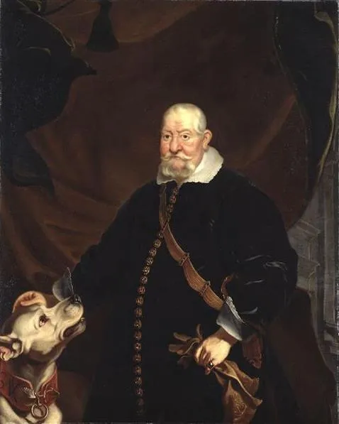 Portrait von Kurfürst Johann Georg I. von Sachsen mit einem Saupacker als Statussymbol