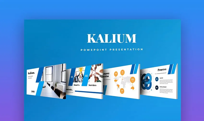 Professionelle und elegante 'Kalium' Vorlage für PowerPoint Online
