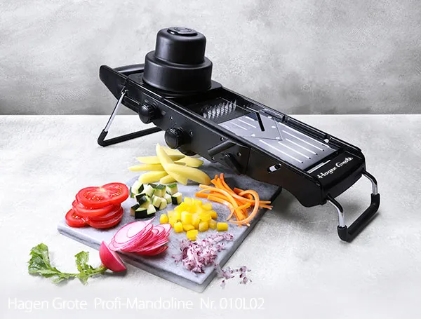 Profi-Mandoline schneidet Gemüse in verschiedene Formen