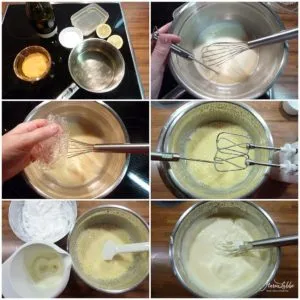 Proseccomousse in der Schüssel für die feine Torte