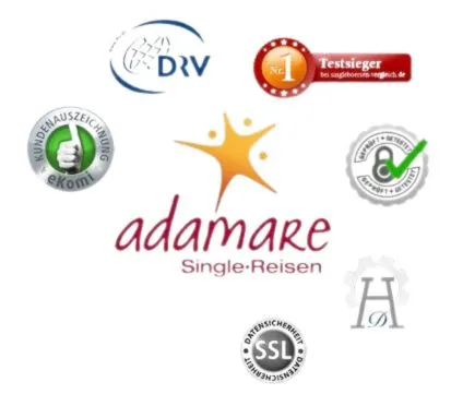 Qualitätssiegel von adamare Singlereisen für exklusive Gruppenreisen