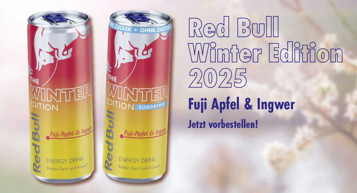 Red Bull Winter Edition mit Fuji-Apfel und Ingwer