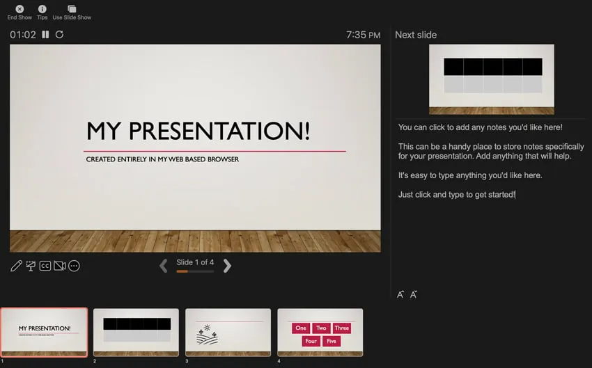 Referentenansicht in PowerPoint für eine reibungslose Präsentation