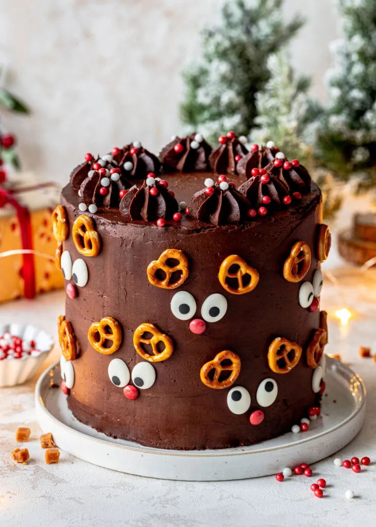 Rentier Torte mit Salted Caramel ganz einfach zu Weihnachten backen. Emma Lieblingsstücke