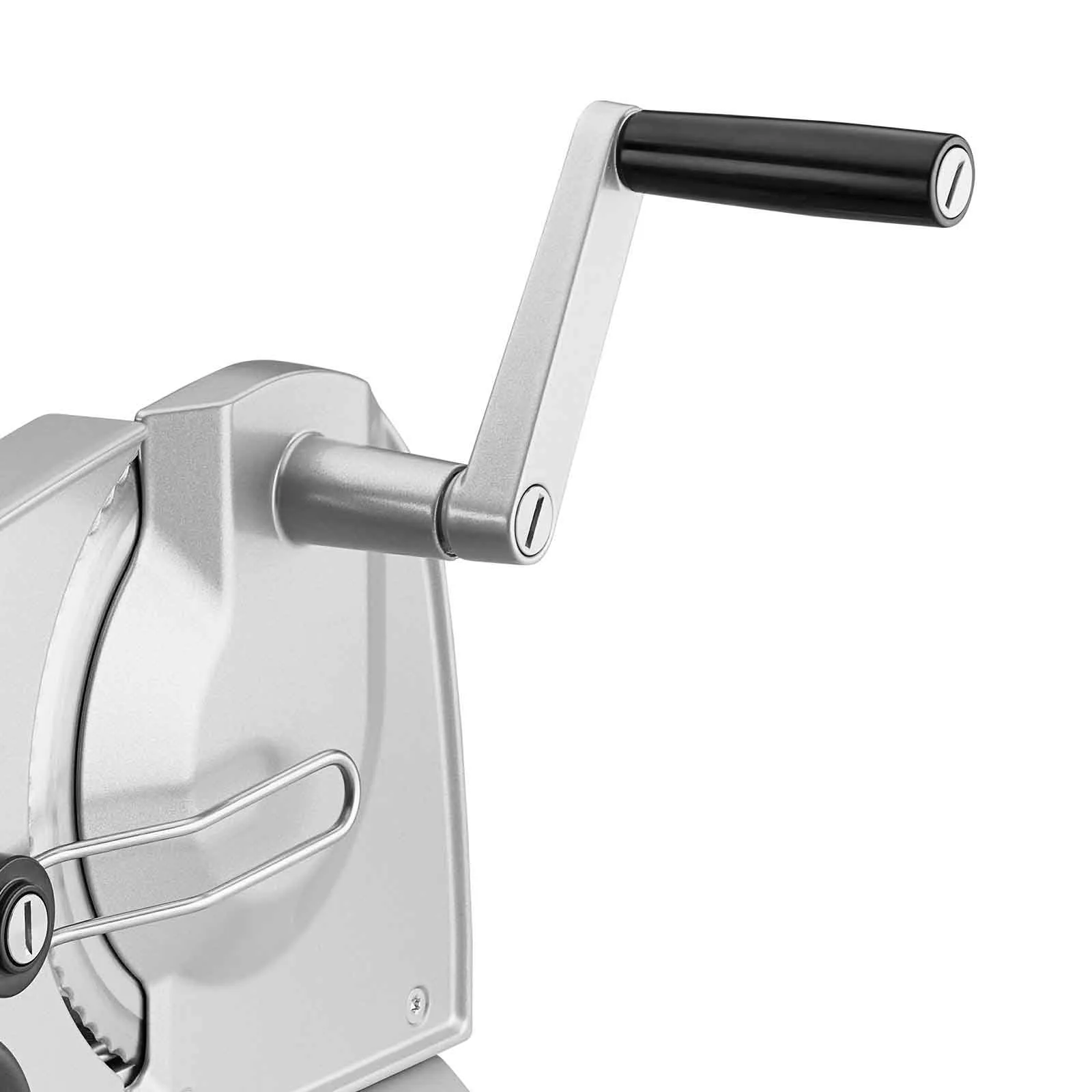 Robuste Metallkurbel mit Kunststoffgriff des ritter Handallesschneiders manus 3 für mühelosen Betrieb