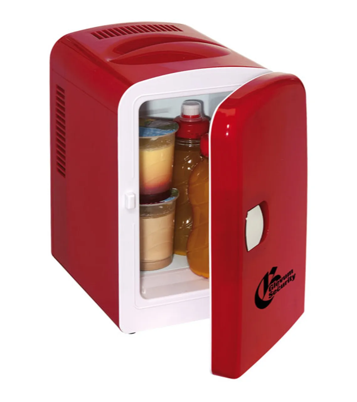 Roter tragbarer Mini-Kühlschrank mit Kühl- und Heizfunktion für unterwegs und Zuhause