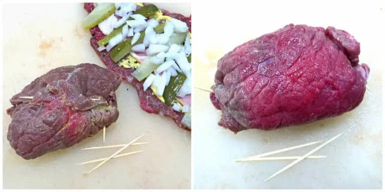 Rouladen werden in der Pfanne goldbraun angebraten