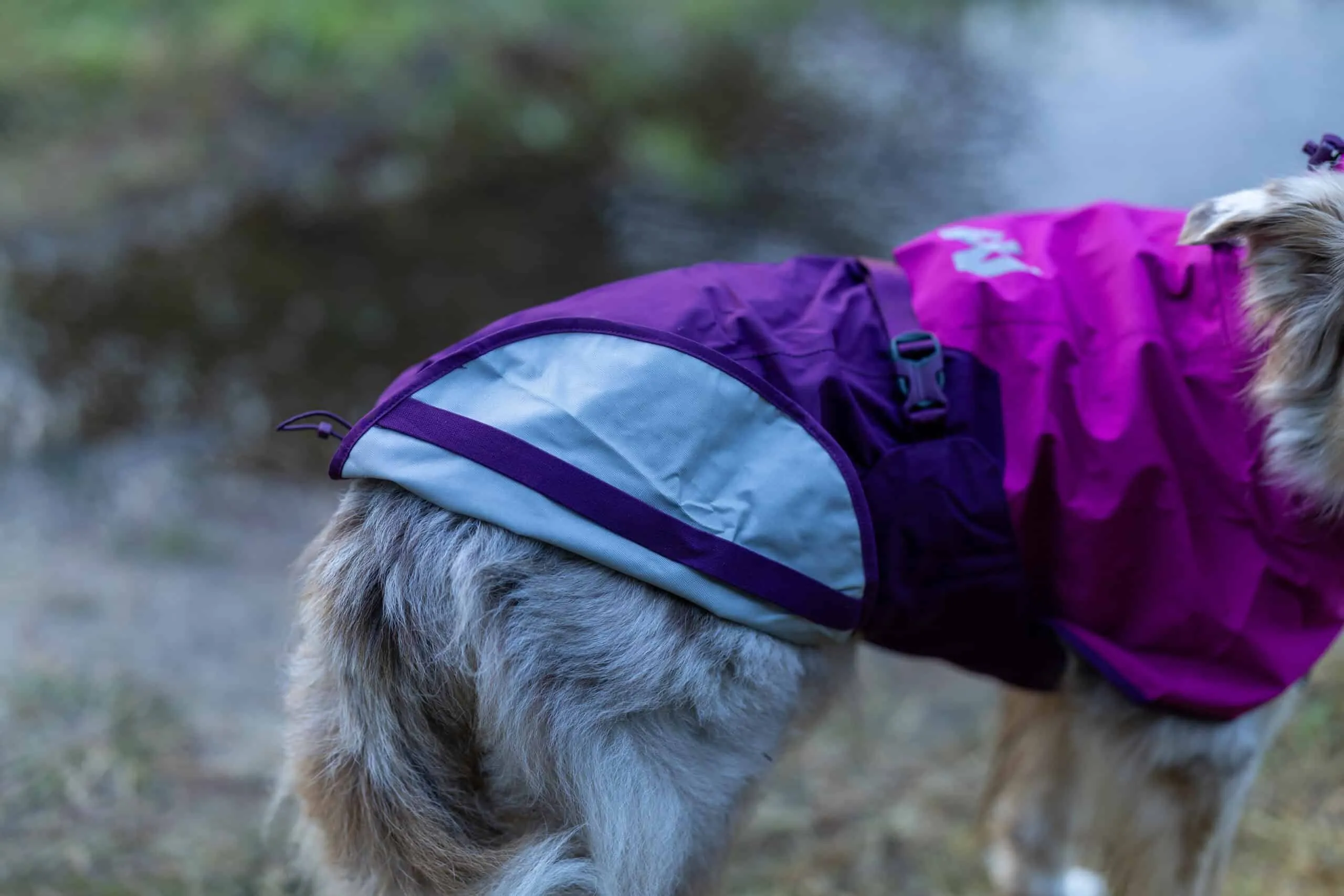 Rückseite des Non-stop dogwear Fjord Raincoat mit Reflektoren
