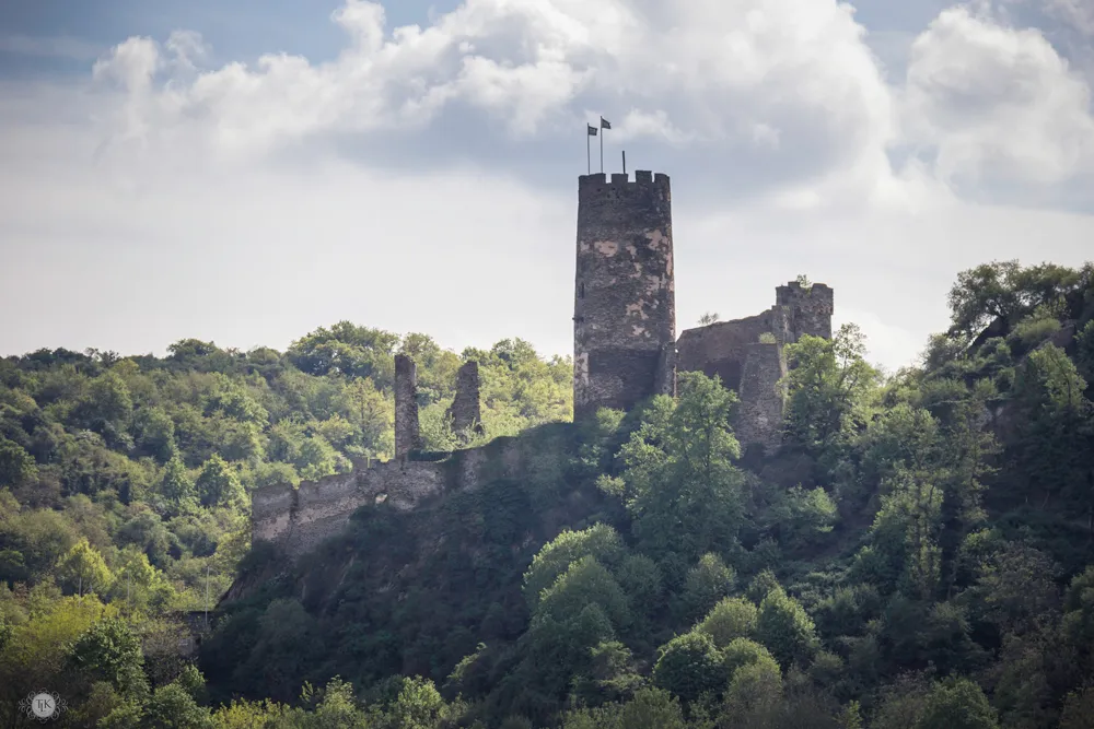Ruine Burg Fürstenberg am Rhein, idyllisch auf einem Hügel gelegen