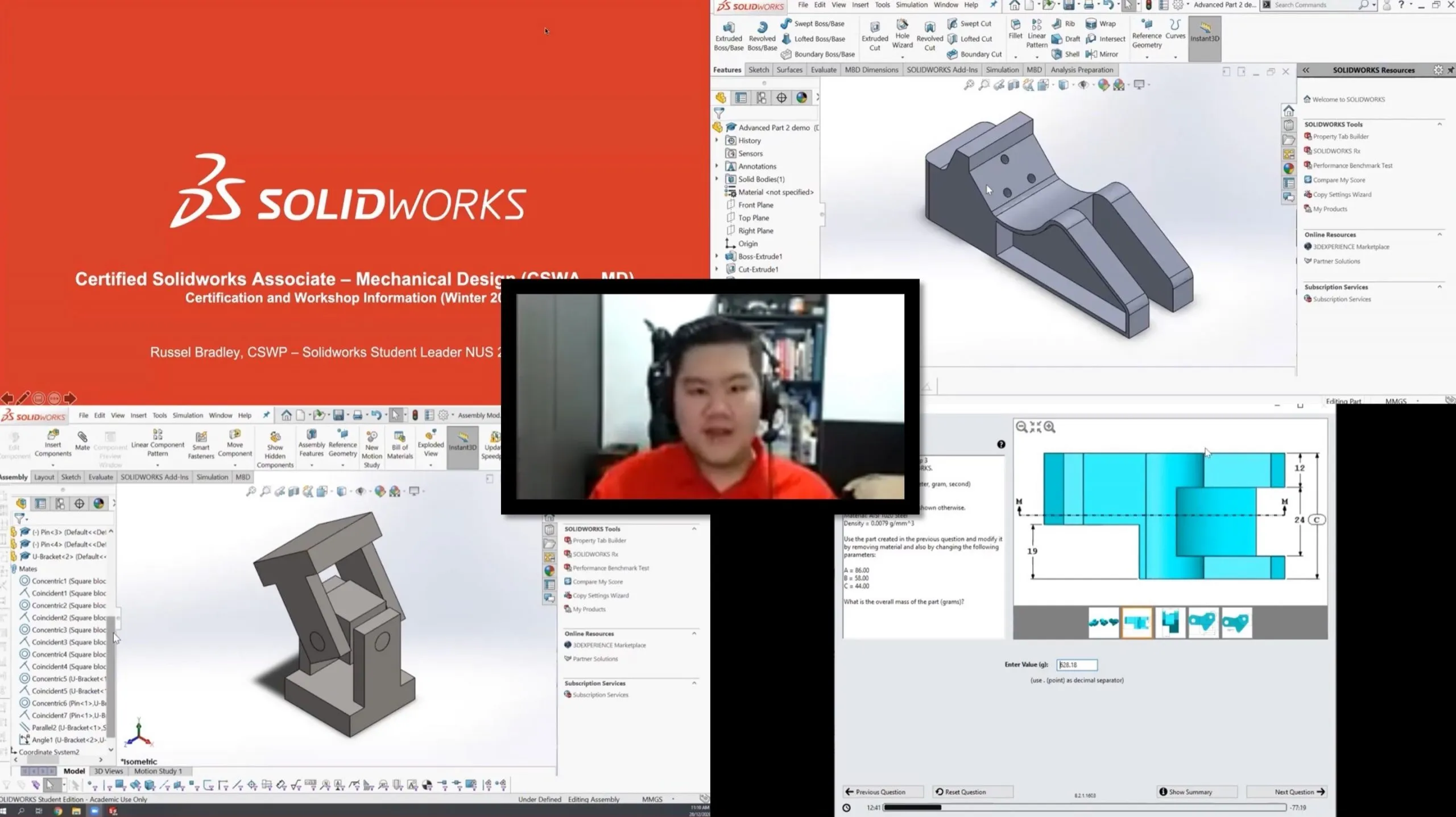 Russel Bradley, ein erfolgreicher SOLIDWORKS Student Leader, hält eine Präsentation
