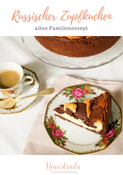 Russischer Zupfkuchen dekoriert für Pinterest