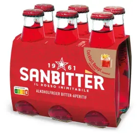 Sanbitter alkoholfrei Flasche mit intensivem Rotton