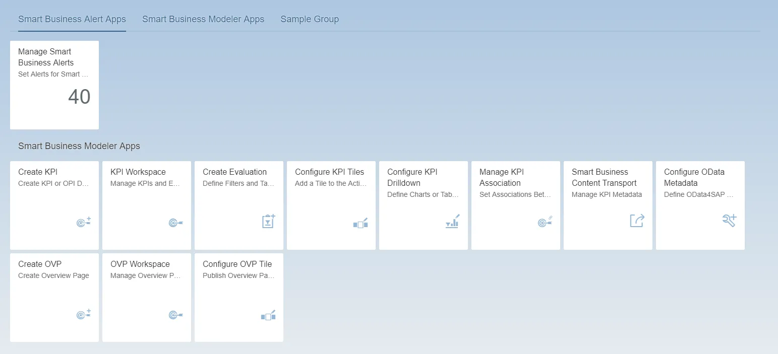 SAP Smart Business Modeler Anwendungen