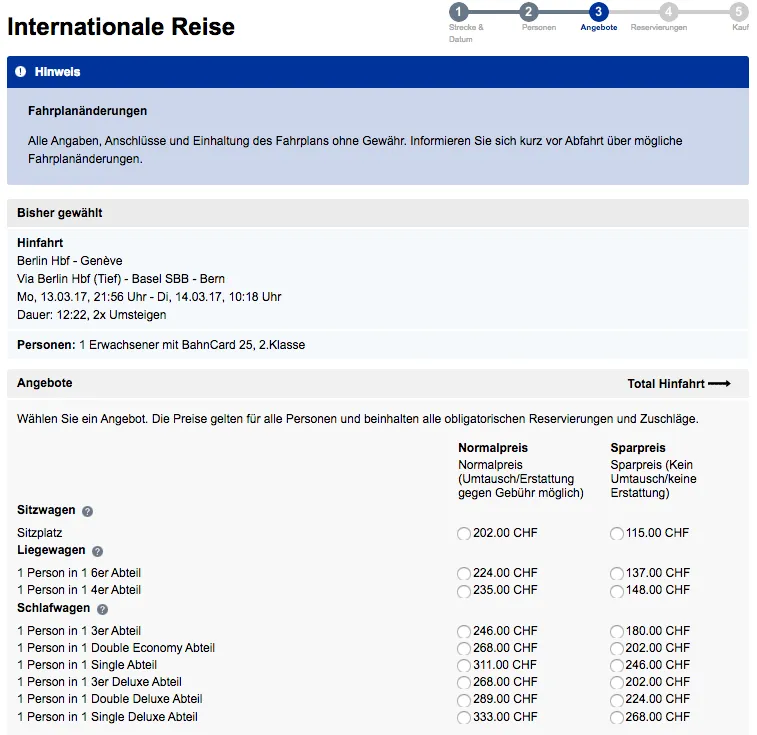 SBB Ticketshop Berlin Hbf - Genf