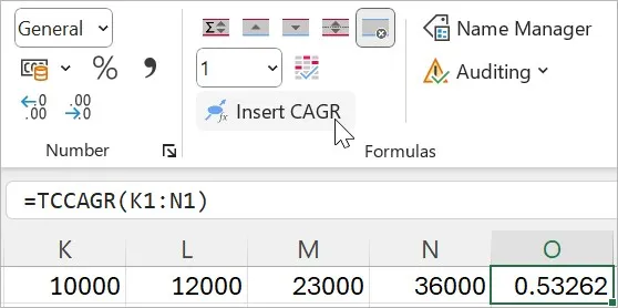 Schaltfläche &quot;CAGR einfügen&quot; auf TC13