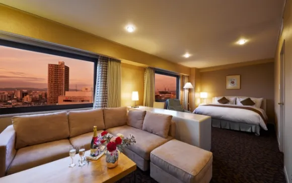 Schlafbereich der Junior Suite im Hotel Agora Osaka Moriguchi