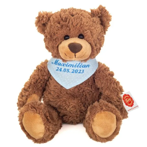 Schlenkerteddy mit individueller Bestickung (blaues Halstuch)
