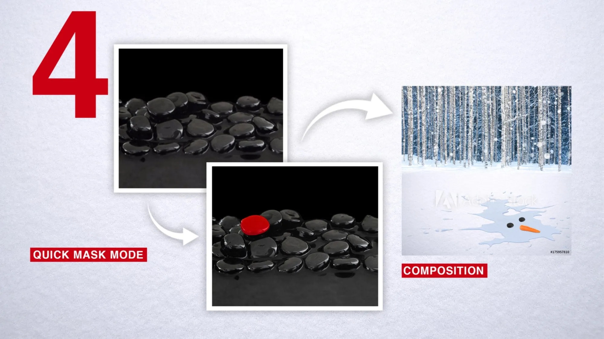 Schneemann-Details: Augen und Nase