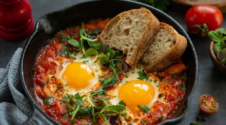 Schnelle Bohnen-Pfanne mit Ei